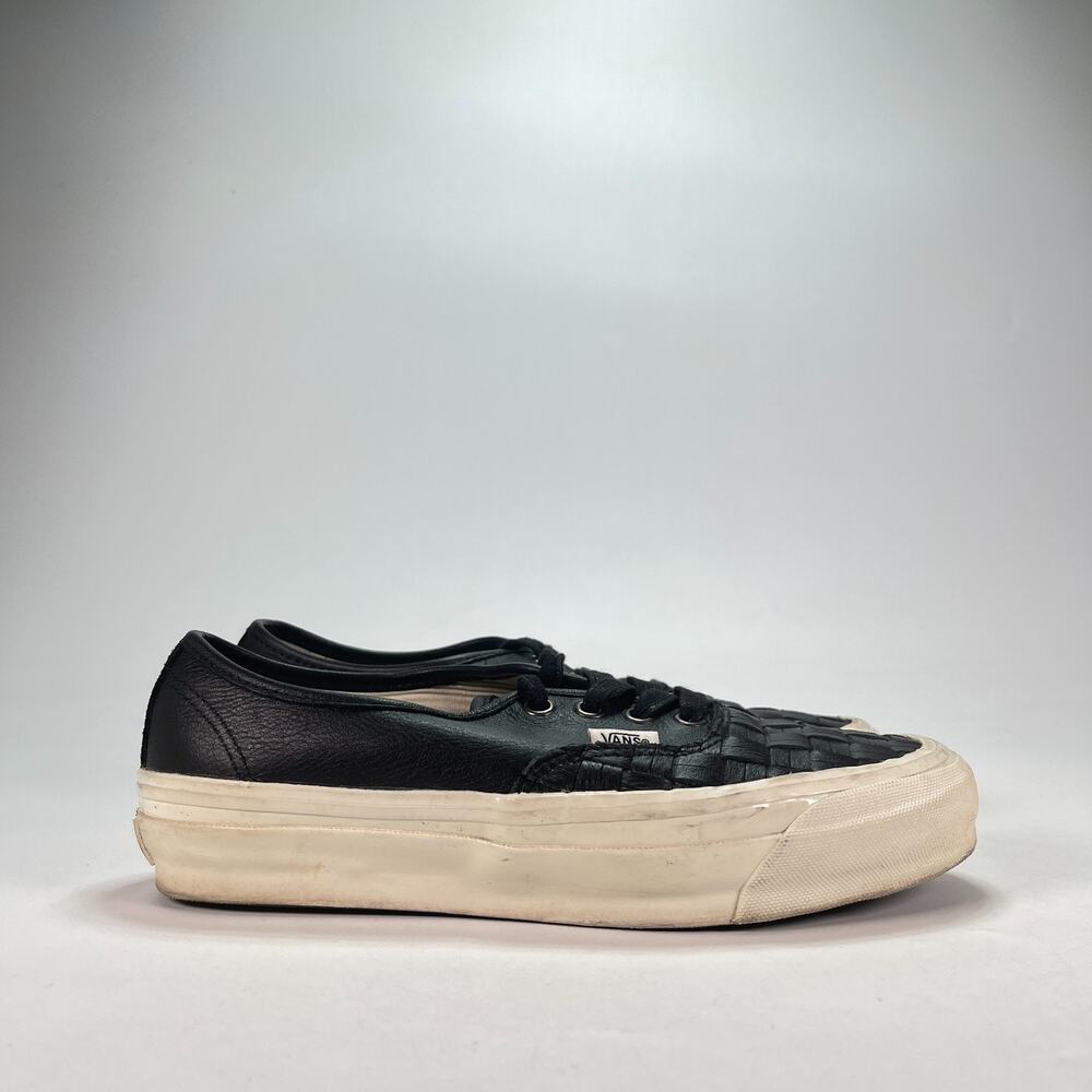 Vans Authentic Weave DX Black Woven Leather Skate Shoes 507452 Women's Size 7.5